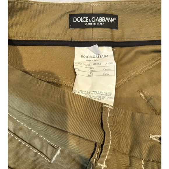 Women's Dolce & Gabbana Khaki Cotton Pants, Size 40, EUC - Picture 3 of 5